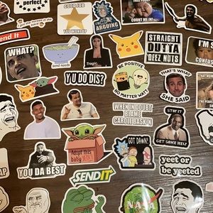 Lot of 65 meme stickers!